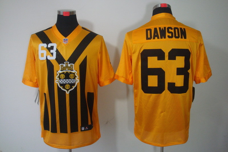 Men's Pittsburgh Steelers Dermontti Dawson #63 Gold Jersey